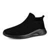 Slip-On Mens Shoes Stretch Fabric New Light Comfortable Walking Casual Shoes for Men Breathable Unisex Men Women Loafers Black 6