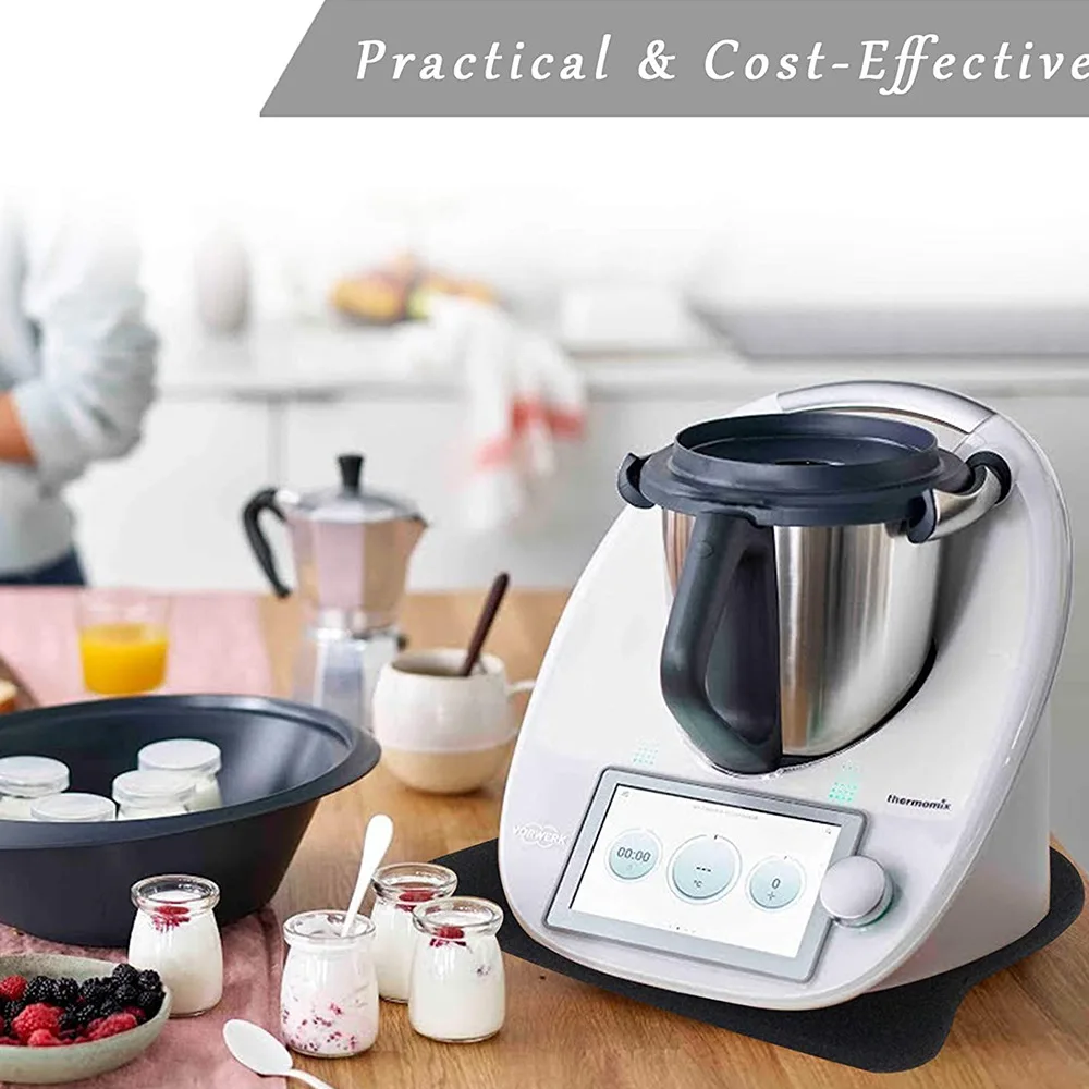 Thermomix Tm5 TM6 Slide Pad Strong Adhesion Anti-fouling Mat No Layering No Glue Black Mobile Table Mat Kitchen Tools food processor parts