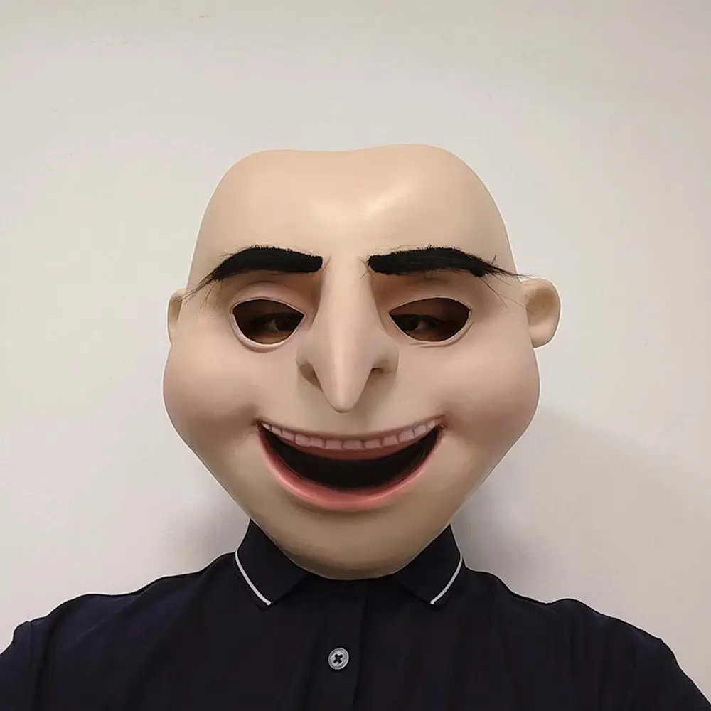 Thief Dad Gru Latex Masks Anime Despicable Me Gru Mask Adult Full Face Green Eyes Halloween Fancy Party Cosplay Costume Props halloween mask party masks face mask 3d face masks