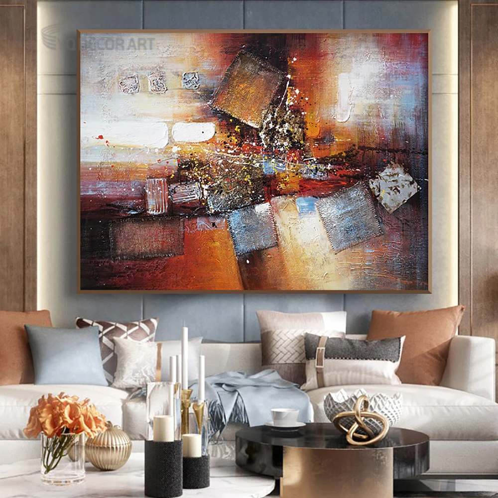 

Hand Painted Texture Abstract Oil Painting Modern Home Wall Art Hangings Canvas Paintings For Living Room Decor