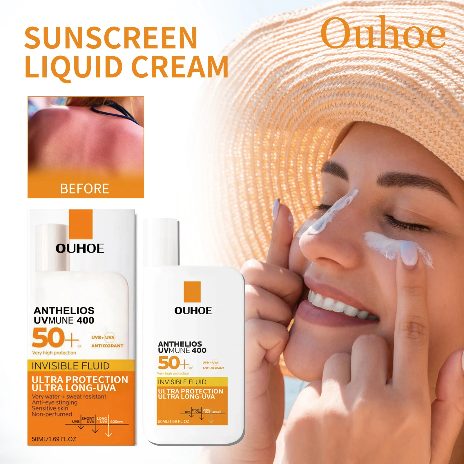 Mild Sunblock Cream Protect Skin Nourishing Moisturizing Repair Damaged Skin Natural Sunscreen Lotion For Summer Beach Outdoors