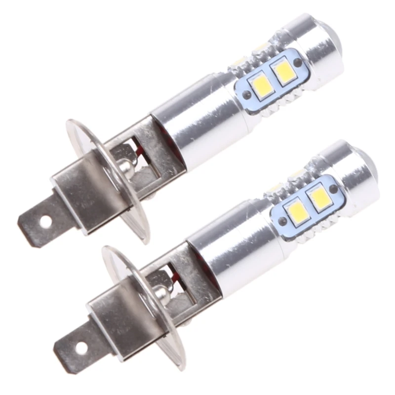 2 pcs H1 LED Bombilla,1800LM 100W Bombillas LED Antiniebla,H1 Foco LED para  Faros Delanteros,360° LED Luz de Bajo Consumo,20 * 5W Bombillas LED  Impermeable para Antiniebla de Coche,Faro Khall Tendencias