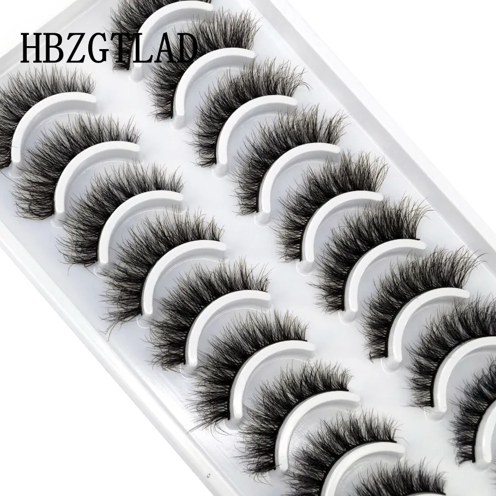 HBZGTLAD 10 paar Wimpern 3D Natürliche Lange Falsche Wimpern Flauschigen Weichen Kreuz Manga Wimpern Wispy Natürliche Wimpern Verlängerung Make-Up