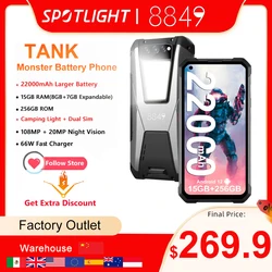 8849 Tank Night Vision Rugged Mobile Phone 15GB Ram 256GB Rom 22000mAh Battery 108MP G99 Cellphone  Android 12  Smartphone