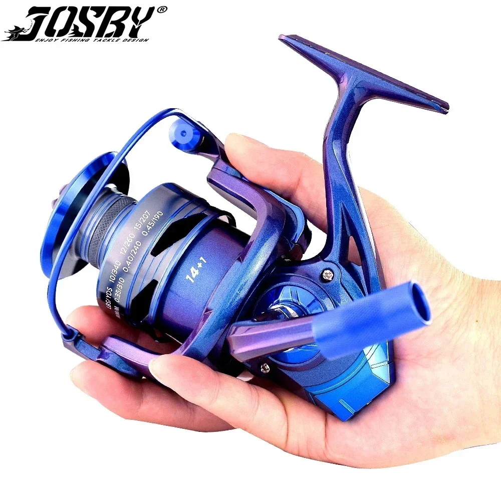 

JOSBY спиннинговая Рыболовная катушка MX обесцвеченная синяя 2000 до 7000 Ультралегкая Максимальная нагрузка 8 кг 5,2: 1 для морской рыбалки спиннинговая катушка