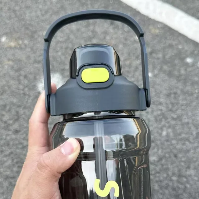 With Straw Sports Kettle with Straw 1.3L 1.5L 2L Graduated Water Cup with Straw Large Capacity Dustproof Fitness Water Bottle 6