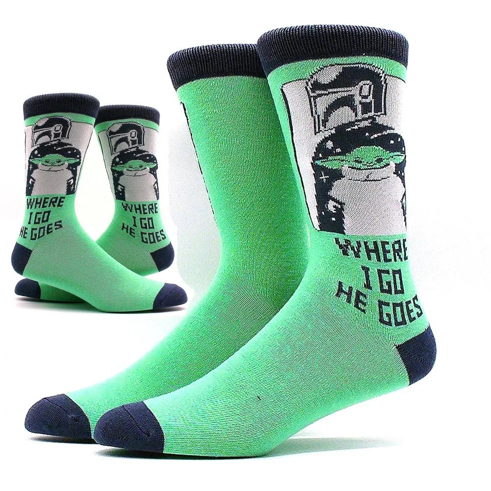 Funny socks Simpson Yoda Man hip hop Print Novelty Crazy Sokken Hip hop unisex comfortable fashion skateboard Happy Meias