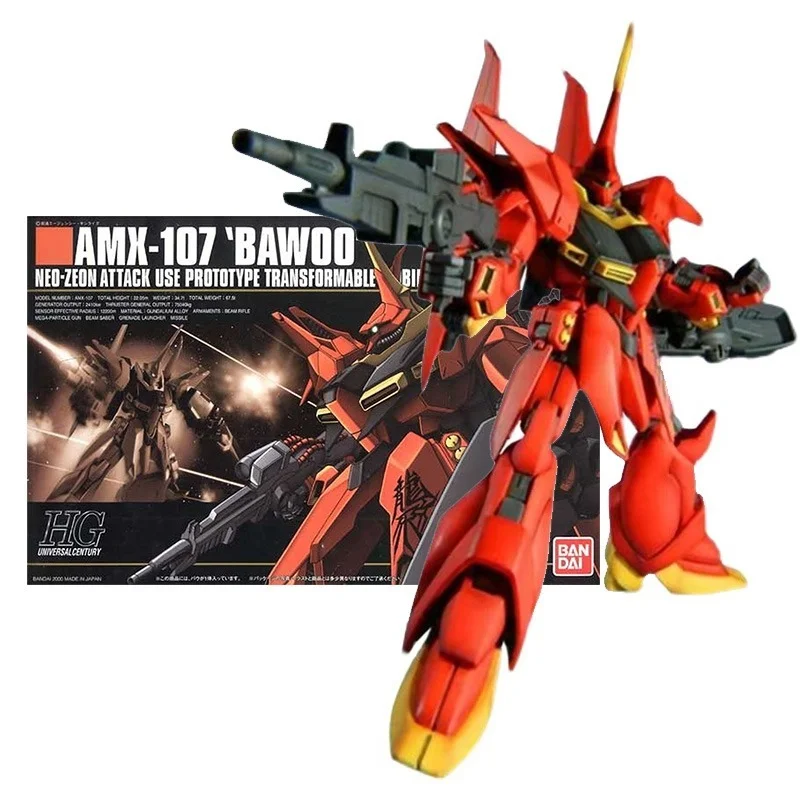 

Оригинальная модель Bandai Gundam, Комплект аниме-фигурок HGUC 1/144 AMX-107 BAWOO, коллекция Gunpla, аниме экшн-фигурки, игрушки для детей