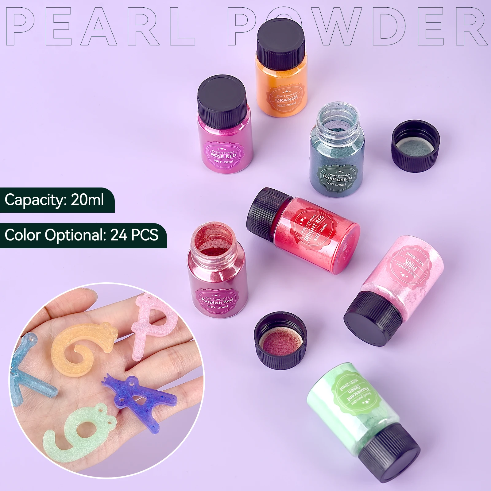 24 Color 10g Epoxy Resin Dye Mica Powder Powdered Pigments Set Resin Mica Pearlescent Pearl Box-Packed Micas Colorants Epoxy Resin Pigment