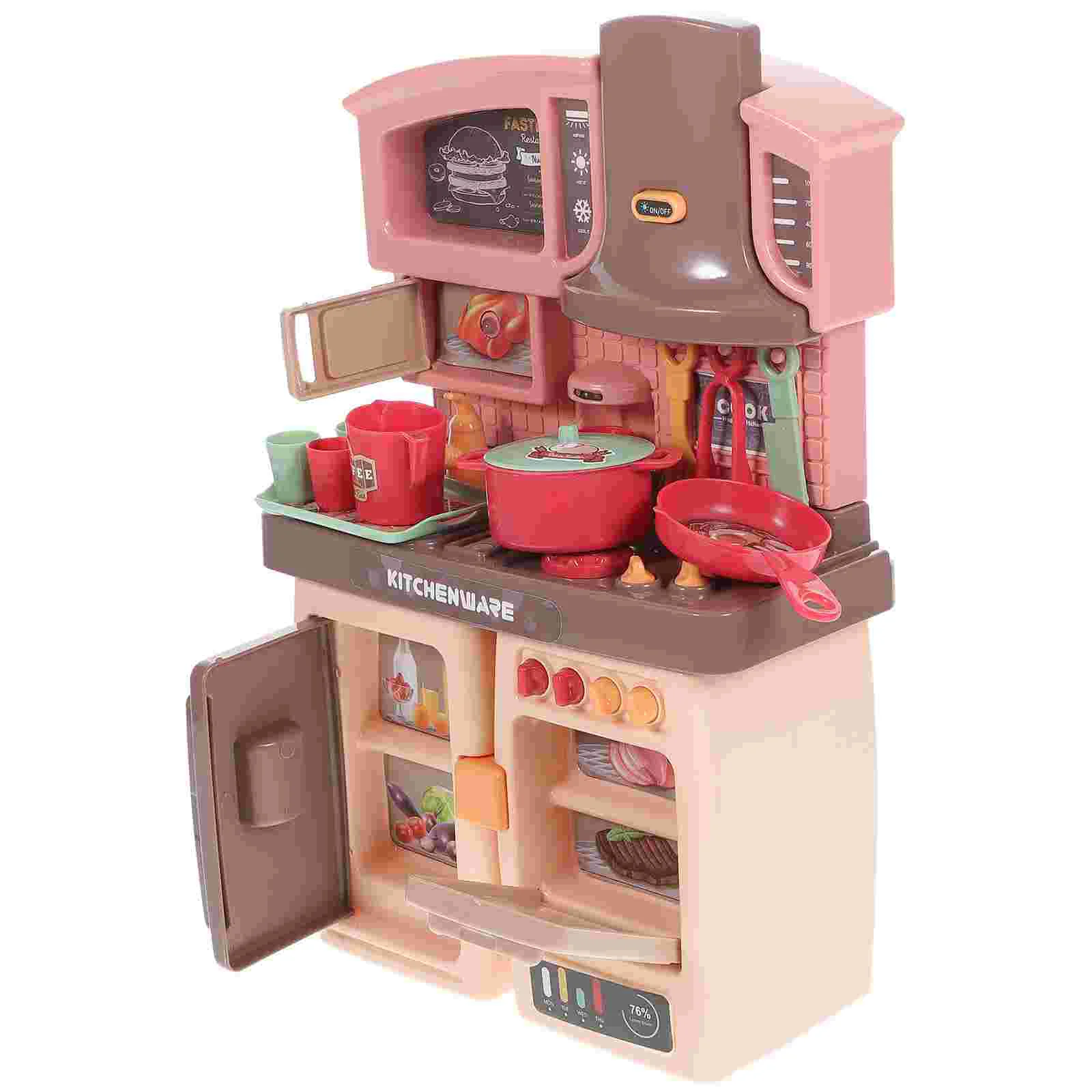 

Кухонные Игрушки для ролевых игр, электронная кухня для приготовления пищи с подсветкой, звуки, кухонная посуда для детей, подарки на день рождения