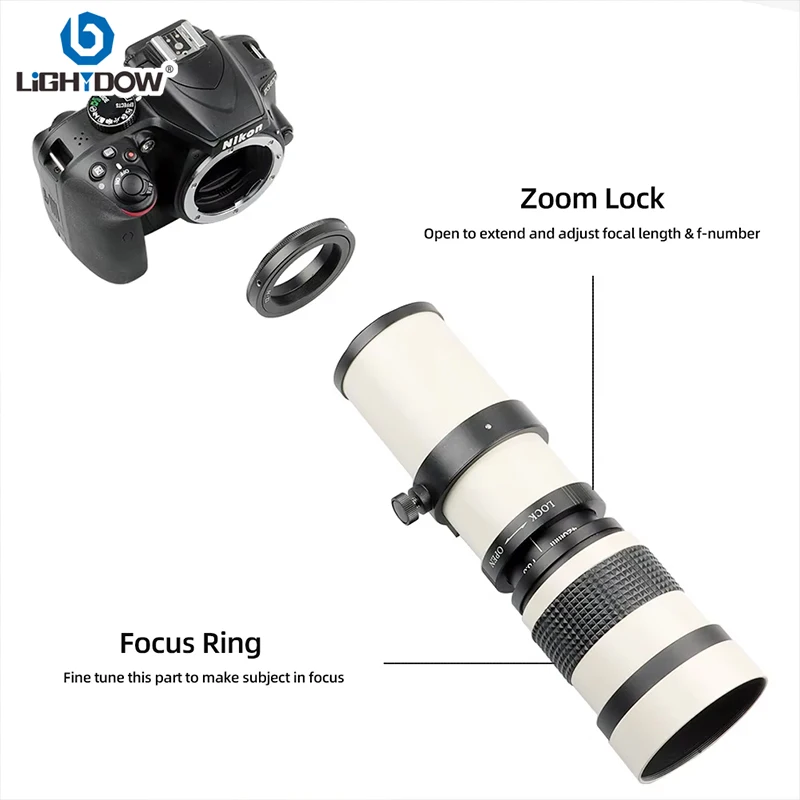 Objectif Téléobjectif Zoom manuelle 420-800mm F8.3-16 pour Canon Monture EF Caméra - Noir