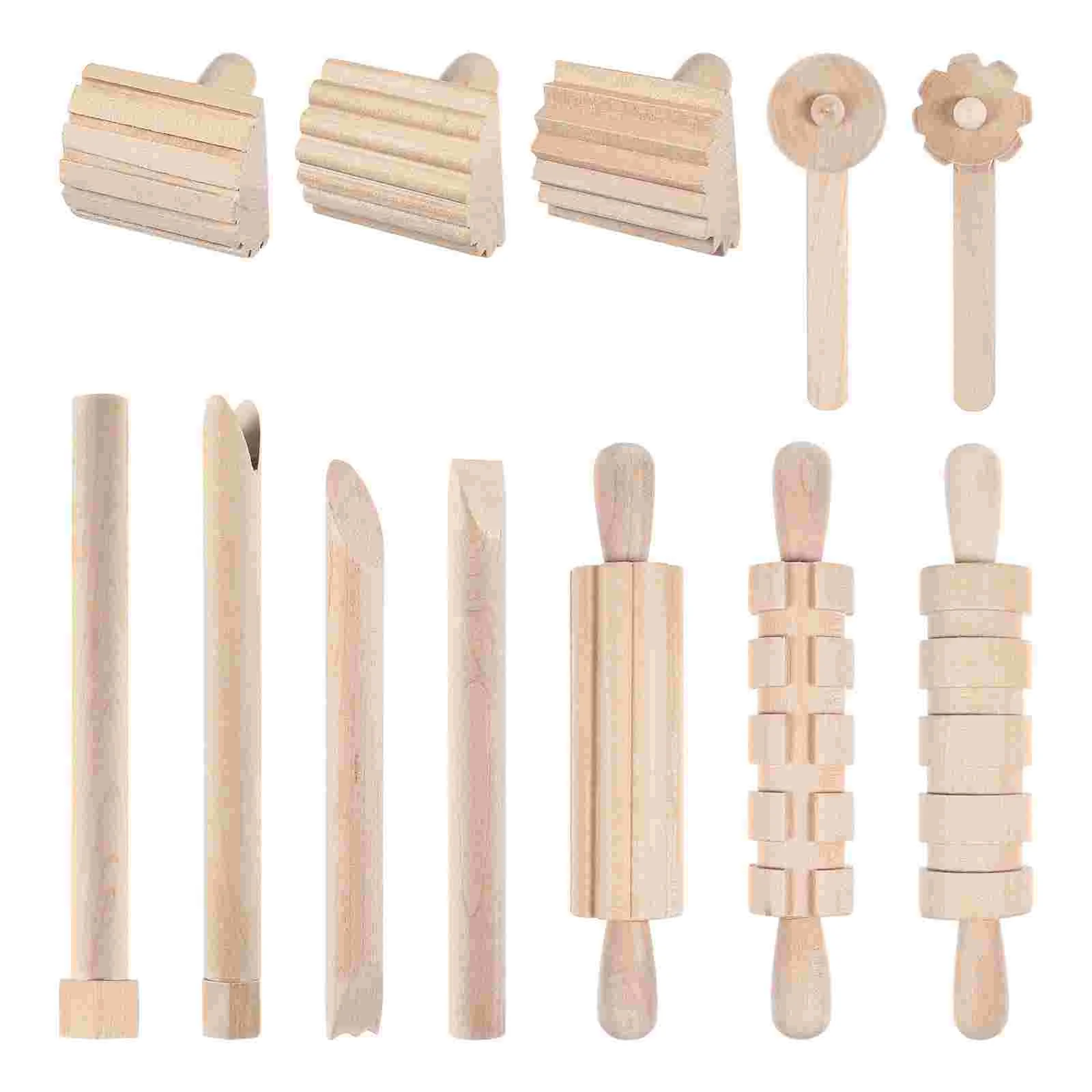 

1 Set Practical Clay Plasticine Shaping Tool Wooden Color Mud Molding Tool