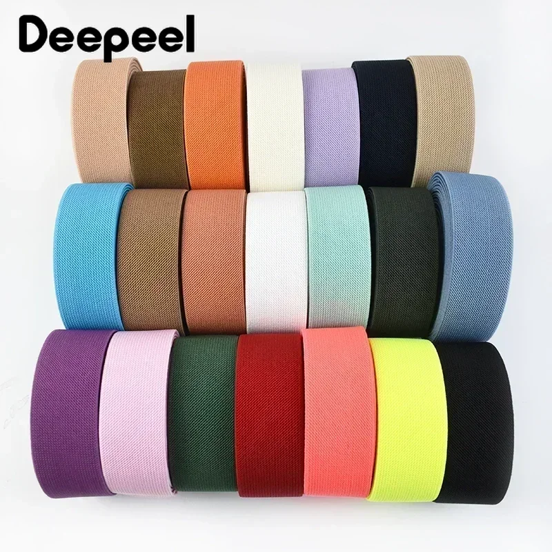 5Meters 10-50mm Colorful Elastic Bands Stretch Rubber Ribbon Clothes Webbing Trousers Dress Belt Shoes DIY Sewing Accessories