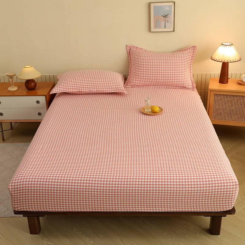 Yumuşak Çarşaf Ekose Tarzı Yatak Örtüsü Kaymaz Nevresim Takımı Yetişkin Çocuk Çarşafları drap de lit (Yastık Kılıfı Siparişe İhtiyaç Duyar)