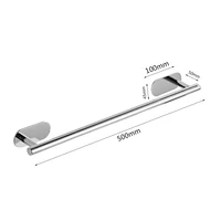 ​ ผู้ถือผ้าเช็ดตัวสแตนเลสสตีลผ้าเช็ดตัวราวประหยัดพื้นที่ไม่มีเจาะผ้าเช็ดตัวฮาร์ดแวร์ห้องน้ําสําหรับ Home Hotel 3