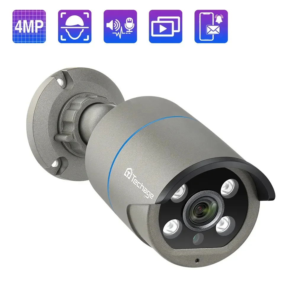 

Techage 4MP POE Camera AI Smart Two Way Audio Outdoor Face Detection IP66 Waterproof CCTV Video Surveillance IP Security Camera