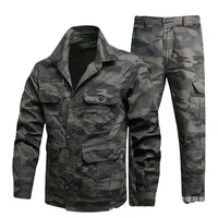 (jacket+pants) Men's Work Clothes Pure Cotton Labor Protection Wear Resistant Electric Welding Auto Repair Flame Retardant Set 2