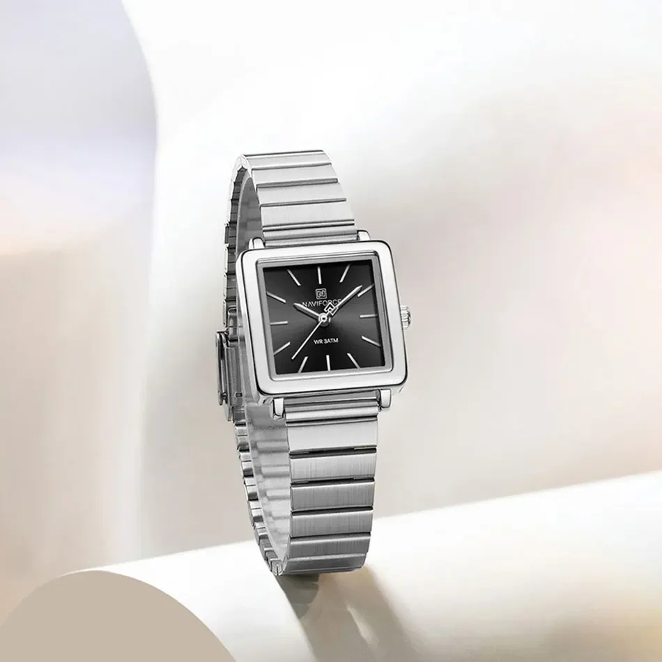 NAVIFORCE Brand Women's Watches Luxury Square Simple Quartz Wrist