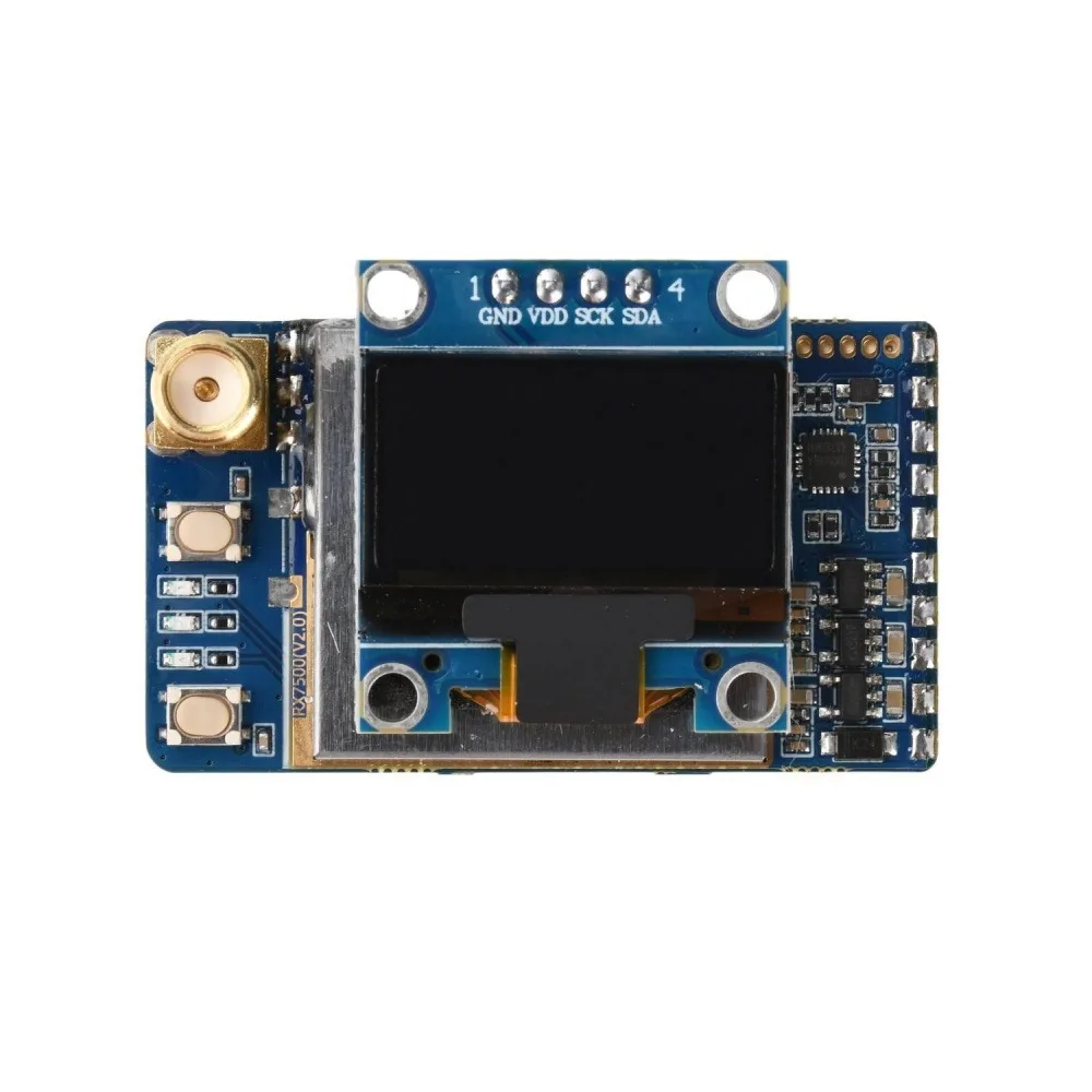 Connecteurs SMA et boutons de commande du récepteur vidéo FPV 6.1-7.2GHz 64 canaux OLED