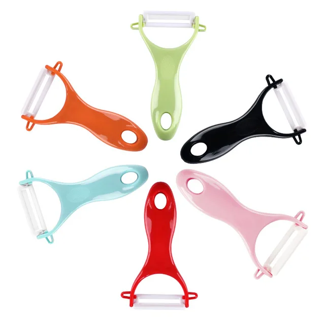 Vente chaude pour 4 couleurs éplucheur de fruits et légumes cuisine pomme de terre carotte concombre éplucheur Gadgets de cuisine éplucheur en céramique 1
