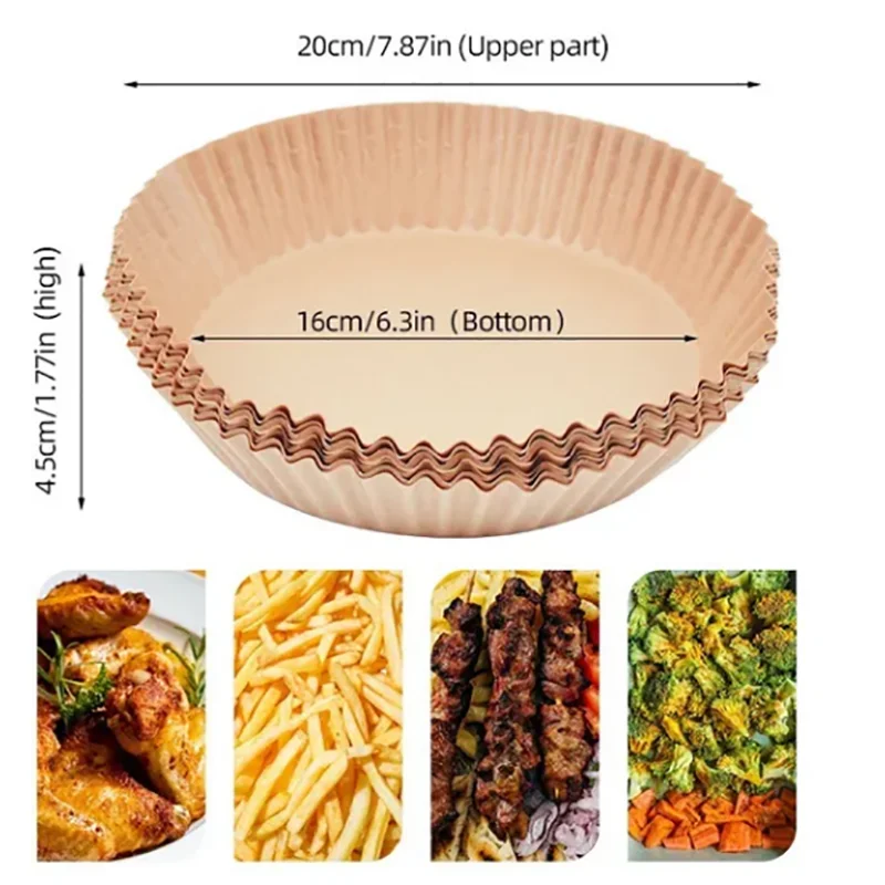 Kitchen Air Fryer Paper Special Paper Accesories Baking Disposable Oil-proof Non-Stick Baking Mat Barbecue Plate 50-300PCS