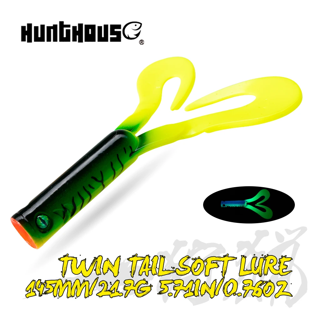 Leurre souple Twin Tail 145mm à 175mm - Leurre silicone pour pêche du brochet sandre et perche spinning