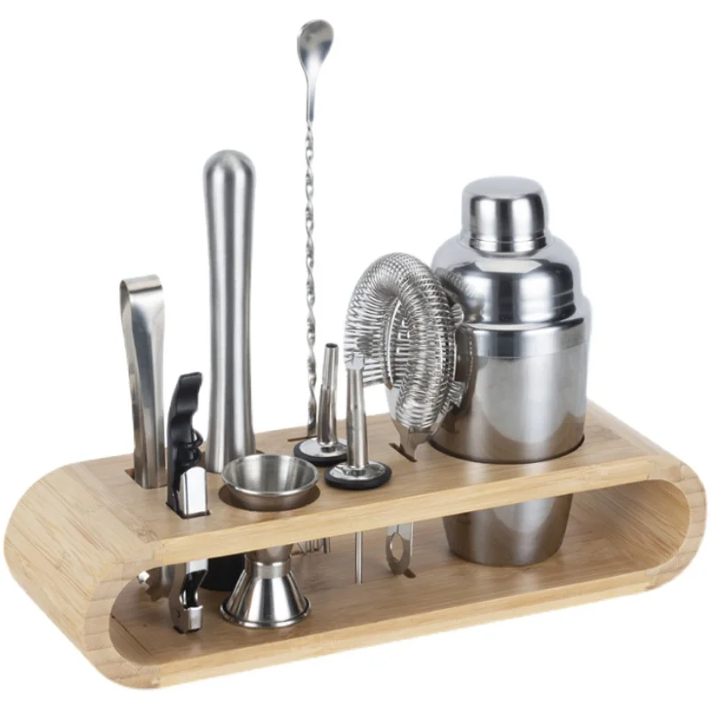 

Stainless Steel Shaker Set Specially Or Milk Tea Hand Crank Shaker Bar Wine Mixer Professional Tool Storage Rack Commercial Use