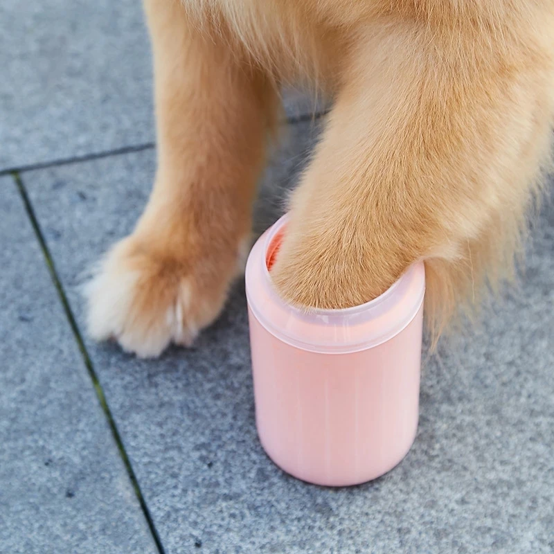 Pet paw cleaner soft silicone foot cleaning brush portable pet dogs towel foot washer cleaning bucket supplies