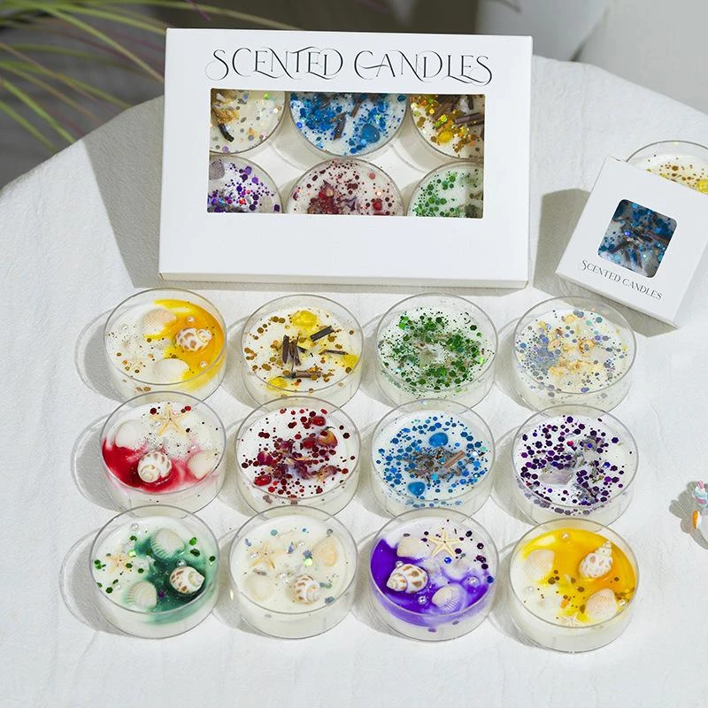 Elegant Ocean-Inspired Scented Candle Jar with Glittering Sea Shells - Perfect for Wedding Centerpieces and Guest Gifts