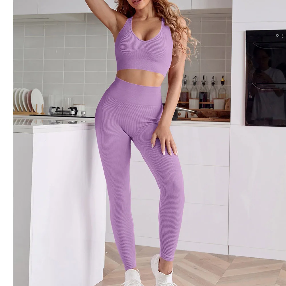 2PCS Sexy Summer Yoga Set Soft Workout Clothes for Women, Cute