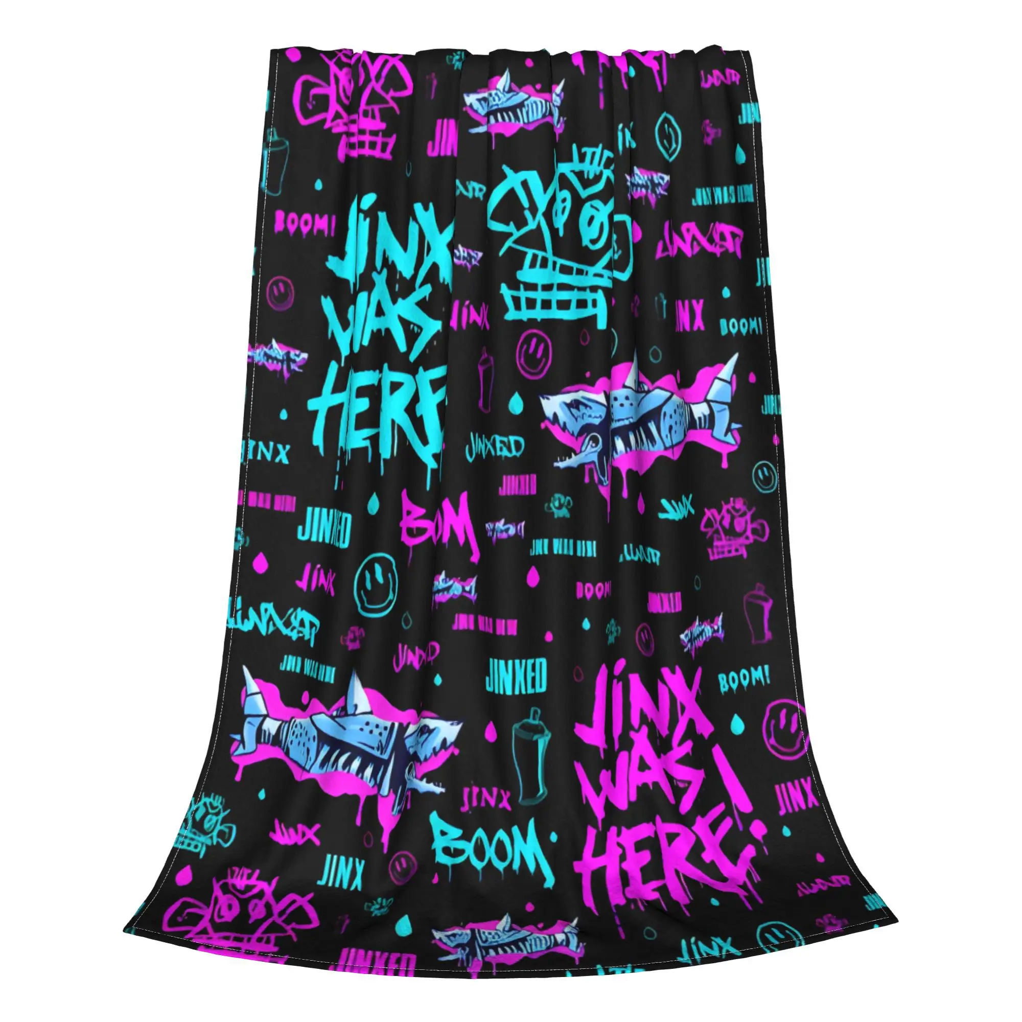 Jinx Arcane Coral Fleece Plush Throw Blanket League Battle Game Legends Blankets for Sofa Couch Super Soft Bedroom Quilt 3
