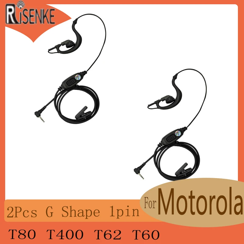 Tlkr T80 Walkie Talkie, G Shape Earhook, 1pin Earpiece, Headset, Headphone for Motorola Talkabout Radio, 2Pcs