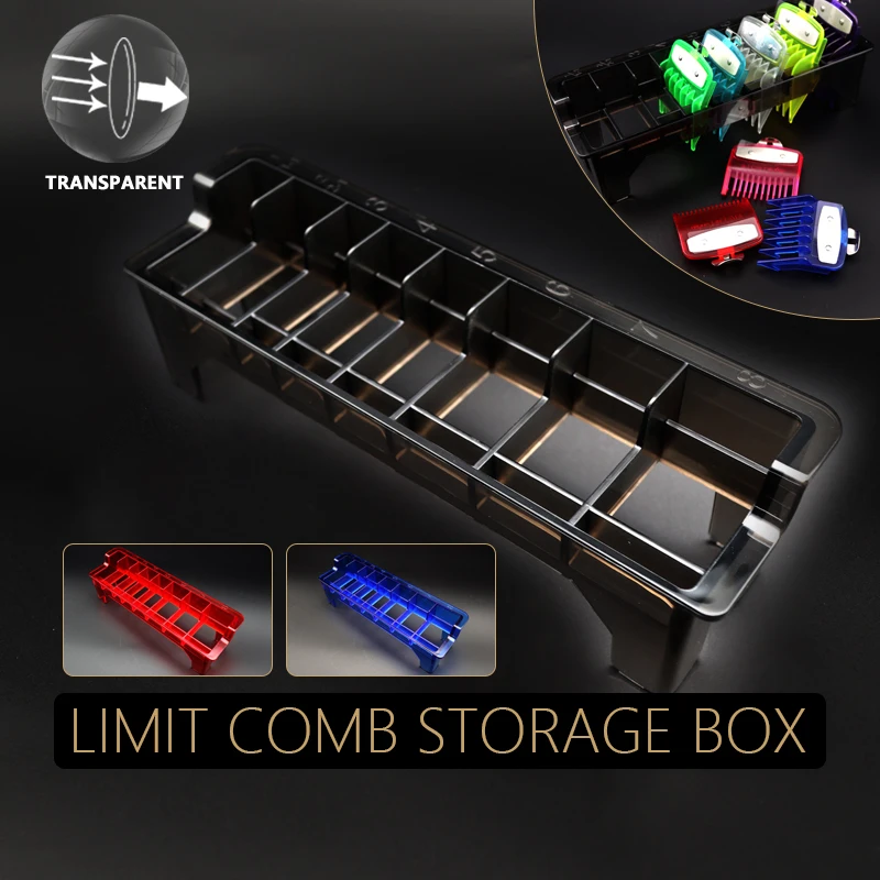 Caixa de Armazenamento Transparente para Barbeiro Cliper de Cabelo Universal Limit Comb Suporte de Rack Ferramentas de Cabeleireiro Titular do Salão Grade