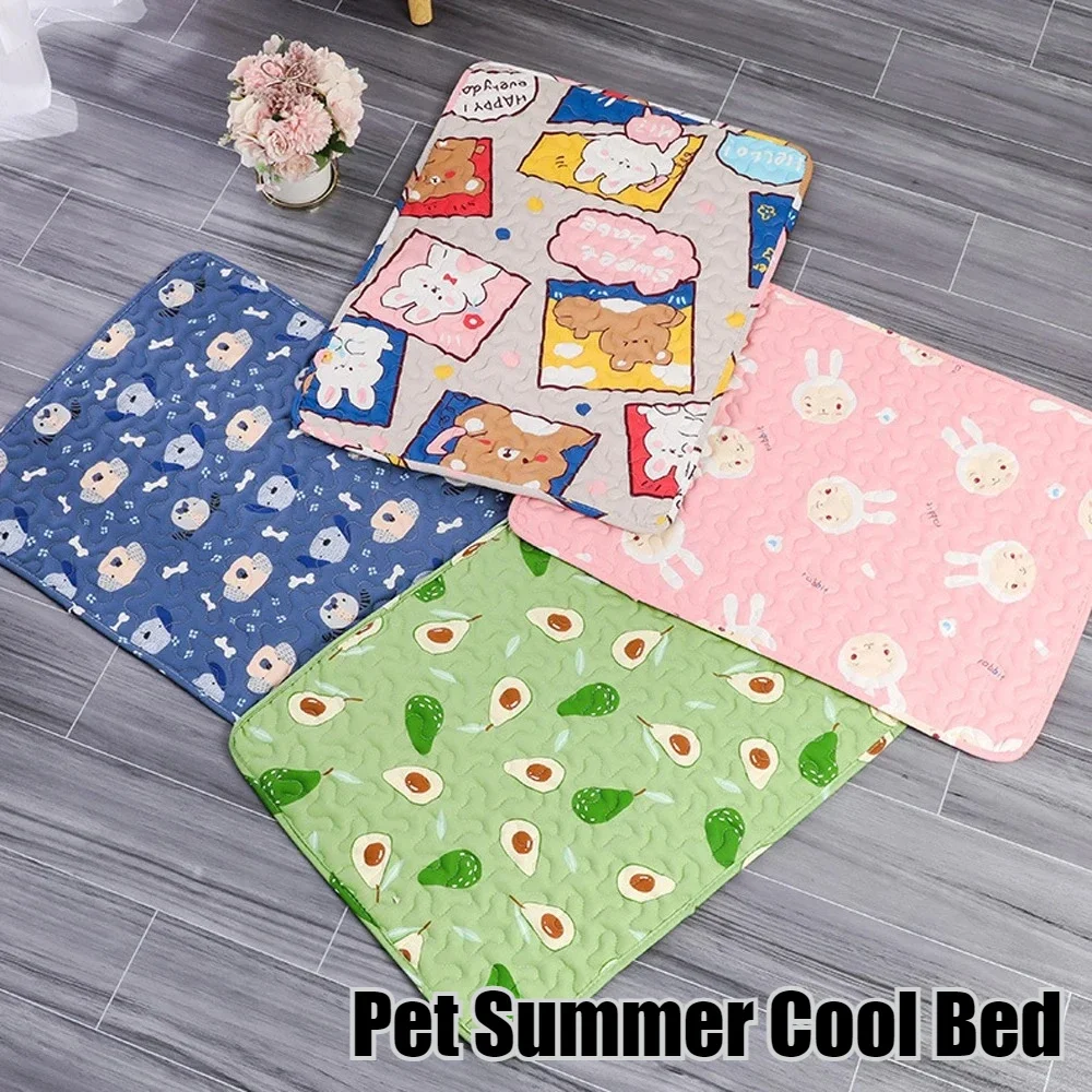 Summer Mat Pet Cooling Ice Blanket Mat Moisture Proof Dog Floor Sofa Cushion Skin Friendly Cat Sleep Breathable Pet Bed Covers_voghion.com