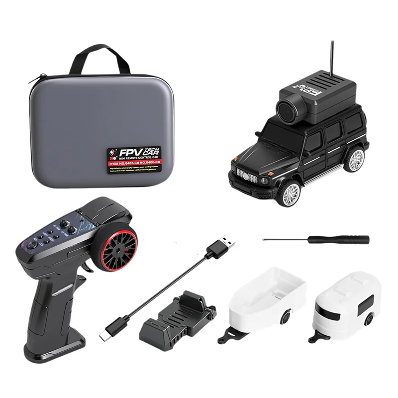 SCLL-미니 레이싱카 1:64 스케일 RC카 6406-C FPV VTX 키트 2.4G 720P HD 카메라 앱 제어 사진+ 비디오+ VR 내장 자이로
