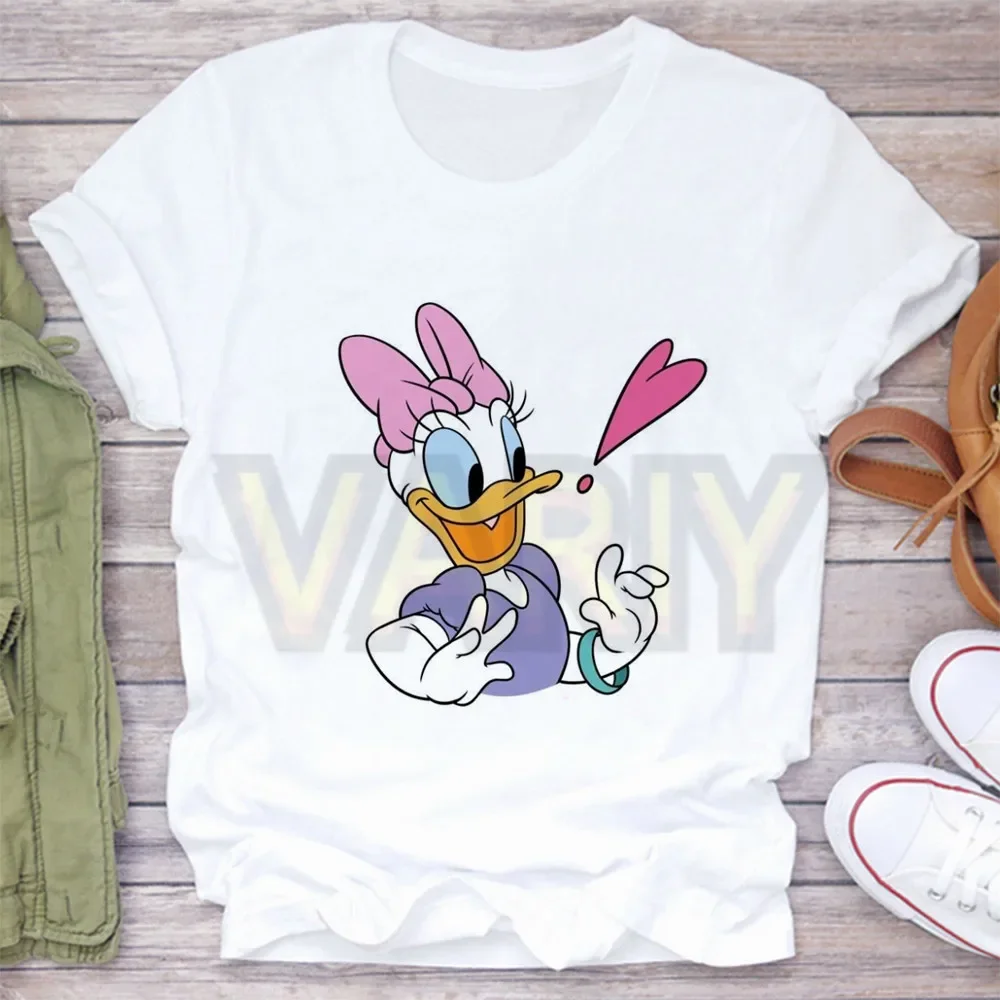 New Fashion Women's Pattern T-shirt Kawaii Daisy Duck T-shirt Summer Short Sleeve Breathable Comfortable T-shirt Streetwear Top 5