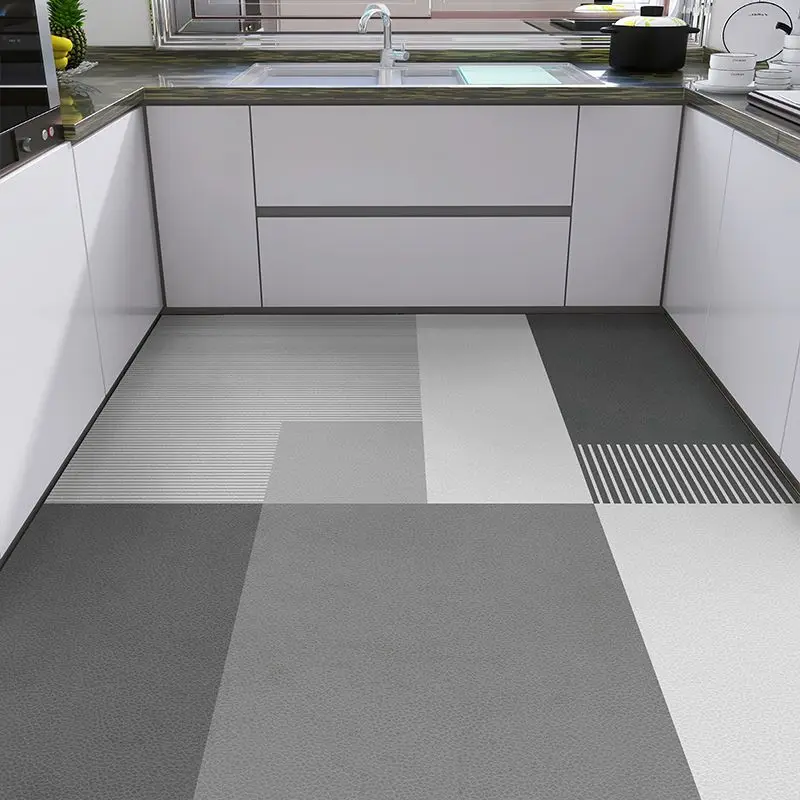 Waterproof and Oil Proof Kitchen Floor Mat Imitation Leather Carpet Anti Slip Dining Room Decoration Customizable Floor Mats 2