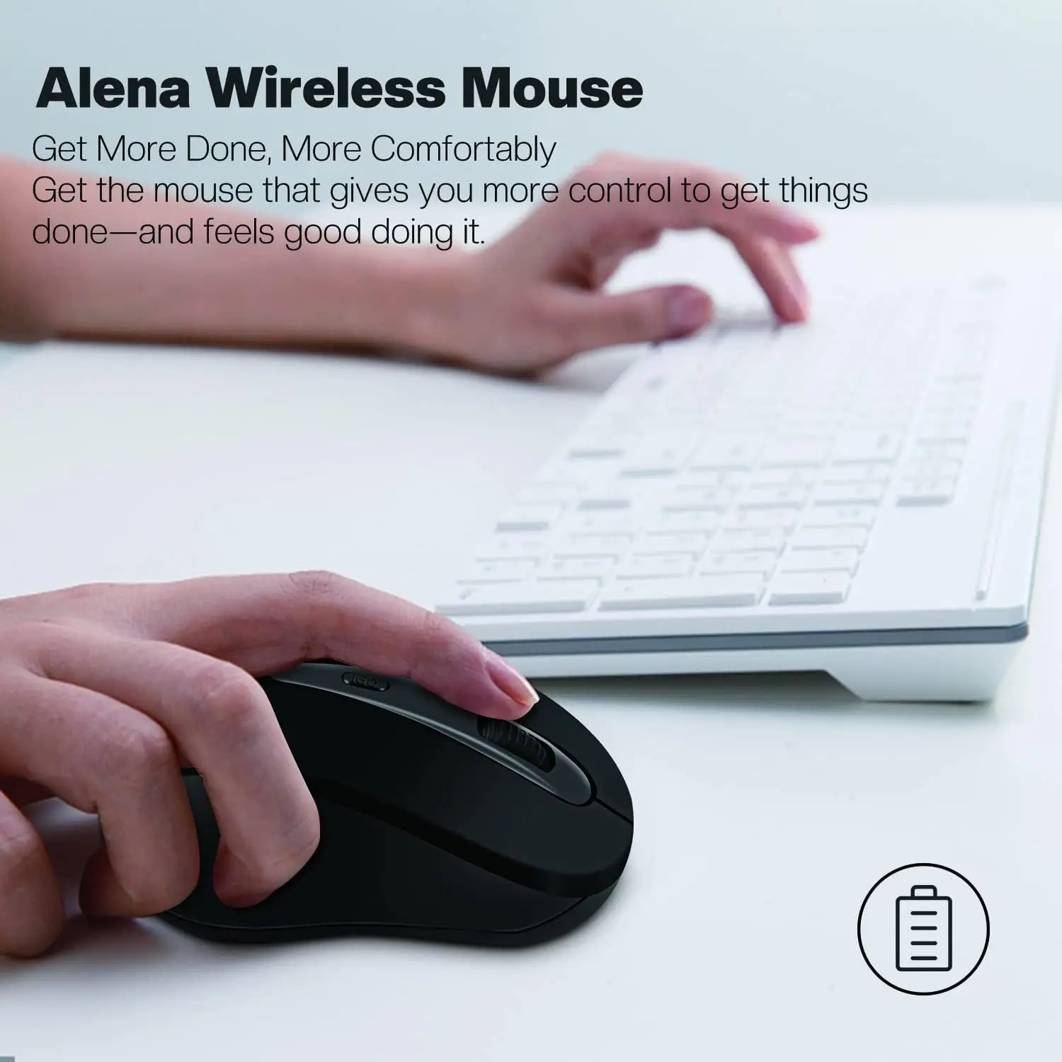 Wireless Mouse Silent Compact for Laptop with USB 2.4 GHz