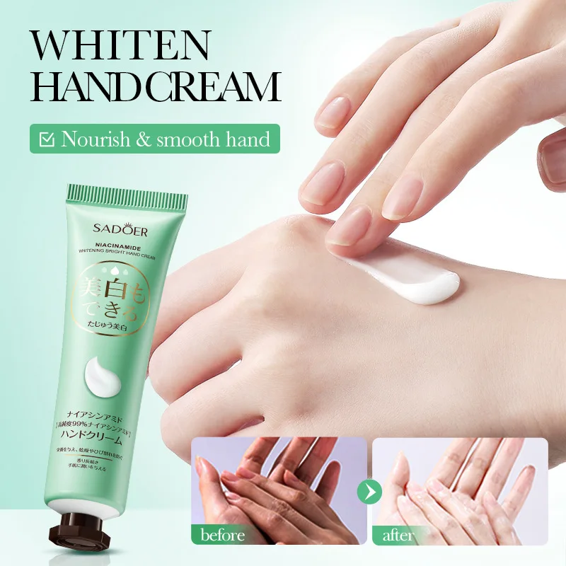 SADOERR Niacinamide Whitening Hand Cream Hands Skincare Moisturizing Anti Wrinkles Anti-Aging Hand Skin Care Products