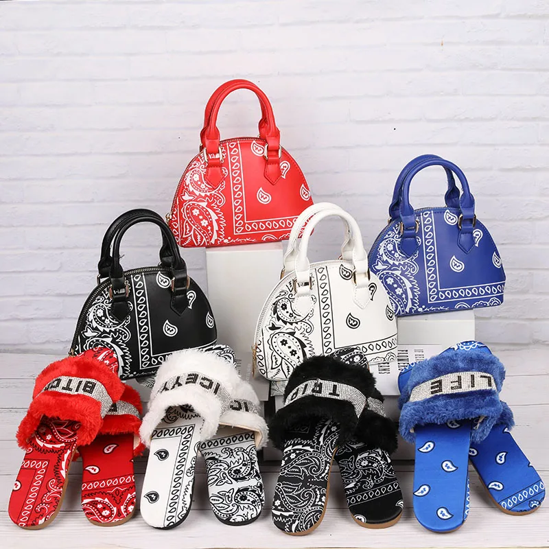 Purses And Handbags Bandana Purse And Sandals Set Shoes And Purse Set Women Hand Bags Luxury Set Ladies Bags