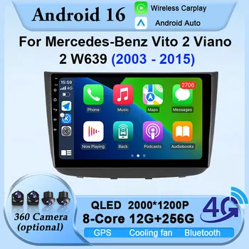 GPS Video Auto Radio Per Mercedes-Benz Vito 2 W639 Viano 2 W639 2003 - 2015 Video Android 16 Navigazione Auto 4G Stereo BT Stereo