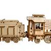 3D Puzzles Movable Classic Steam Train,Car,Jeep,Truck Assemble DIY Toys Gift for Child Adults Wooden Model Building Blocks Kits 4