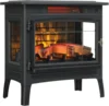 Freestanding Electric Fireplace Stove Heater with 3D Flame Effect for 1,000 Sq. Ft. Room, Black 1