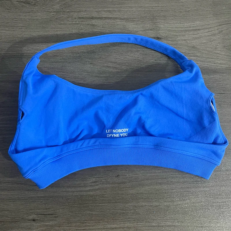 Impact Sports Bra With Logo Women Seamless Halter Bra Open Back Yoga Top Bras Medium Support Gym Crop Top Padded Sportswear 3