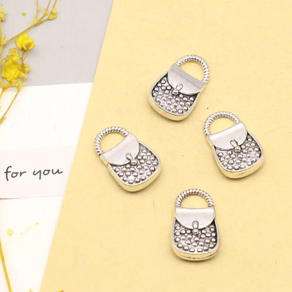 

5pcs 12x19mm Handbag Charms Jewelri Pendant Girls Craft Best Friends Jewelry Antique Silver Color