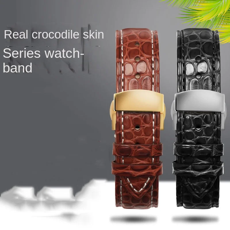 Cinturino Per Orologio In Pelle Di Coccodrillo Adatto Per Catene Per Orologi Casio Longines, Tissot, Omega, Rolex Iwc Da Uomo E Da Donna