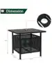 VINGLI Outdoor Side Table with Umbrella Hole 1.57" Umbrella Stand Table Metal Patio Side Table Coffee Table End Table fo 3