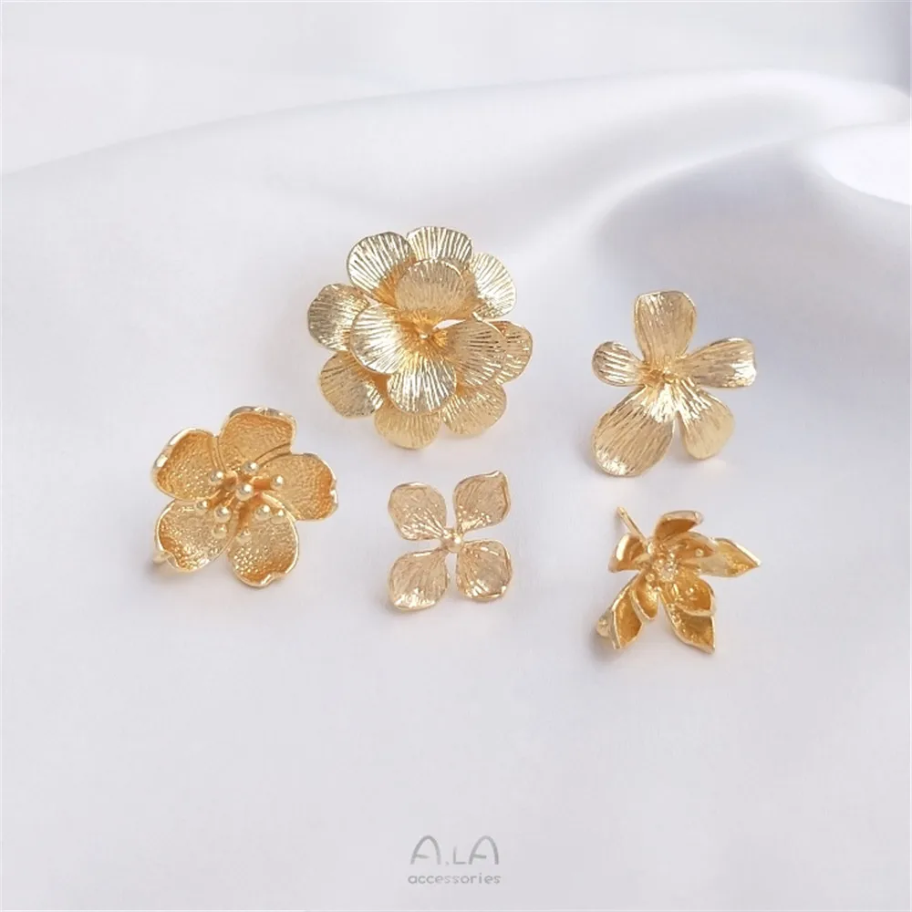 14K gold-abgedeckt antike blume mit ohrring rosette ohrringe perlen ohrringe 925 silber handgemachte ohrring material