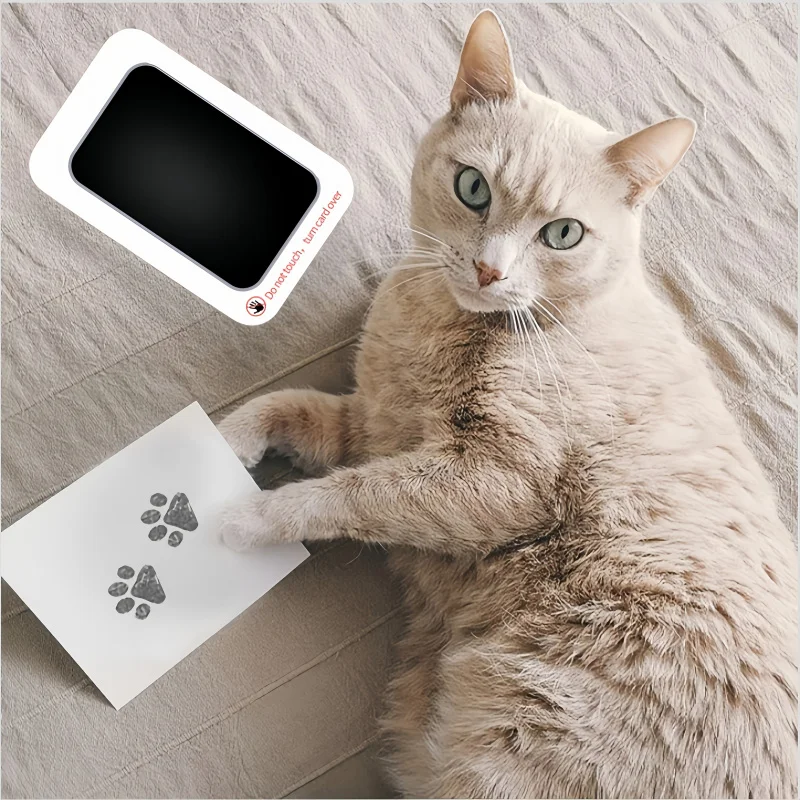 Il kit per impronte di zampe di animali domestici include 1 tampone d'inchiostro e 2 biglietti per impronte di mani e piedi di bambini a tema Halloween, regalo per il Ringraziamento e Natale - immagine 4
