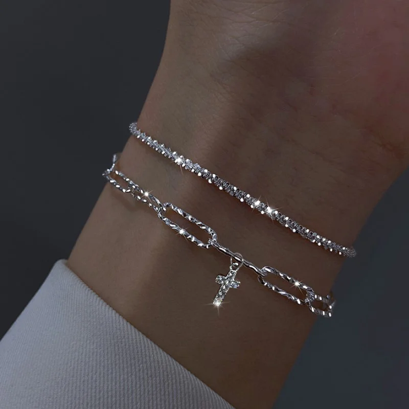 Silver Color Chain Hollow Ball Star Bracelet For Women Party Anniversary Gifts Elegant Fashion Simple Bracelet Jewelry Accessory